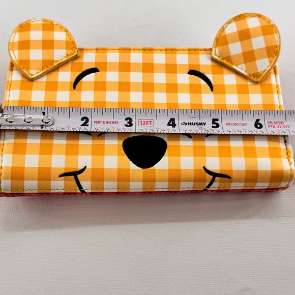 Disney Loungefly Winnie The Pooh Wallet Red Yellow Gingham 2021 Large - Picture 8 of 8
